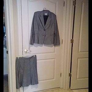 Loft 2 piece grey herringbone suit